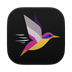 The birdflow app icon: a kingfisher in flight
