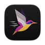 The birdflow app icon: a kingfisher in flight